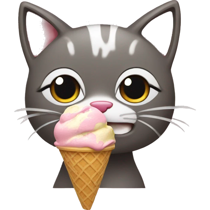 A little cat eating ice cream emoji