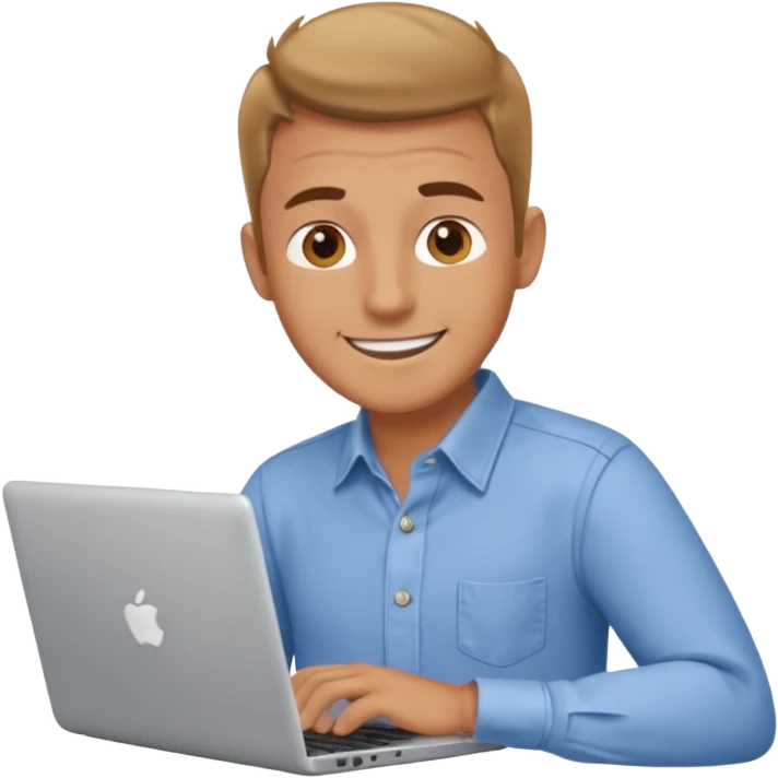 happy man on laptop emoji