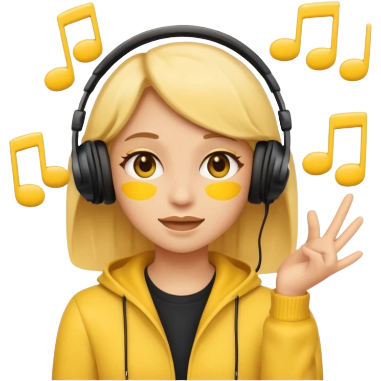Emoji girl listen song emoji