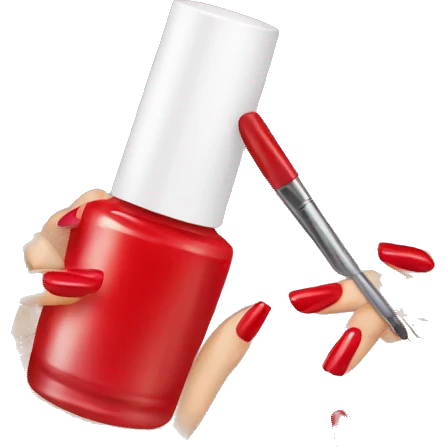 Red nails getting painted emoji