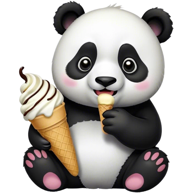 Panda eating ice cream emoji