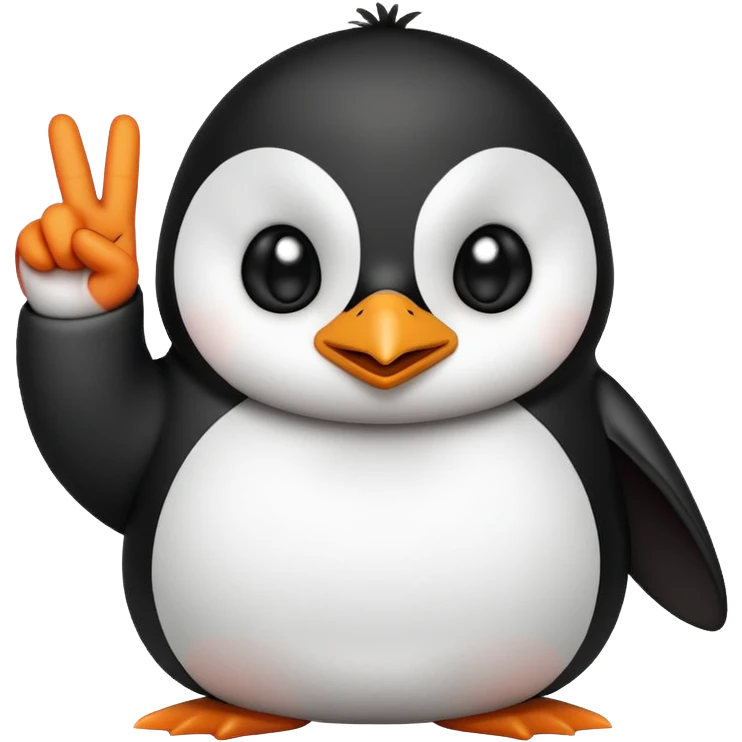 Penguin throwing up the middle finger with an angry look on his face emoji