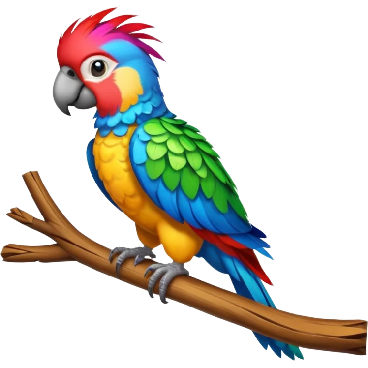 punk parrot, on tree emoji