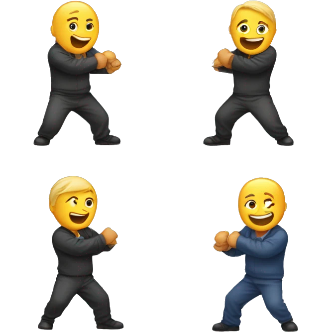 Four on the left, one on the right, tug-of-war emoji