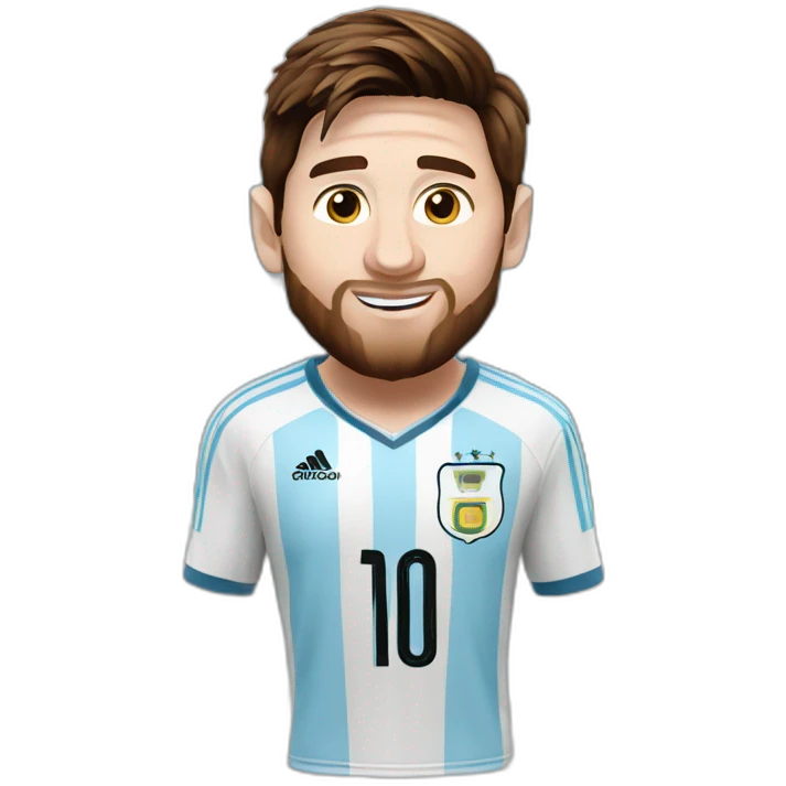 leo messi argentina with world cup emoji