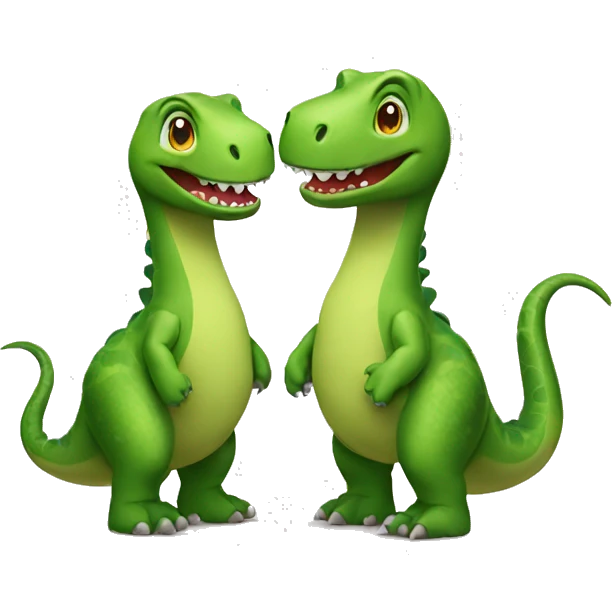 green Dinosaur couple emoji