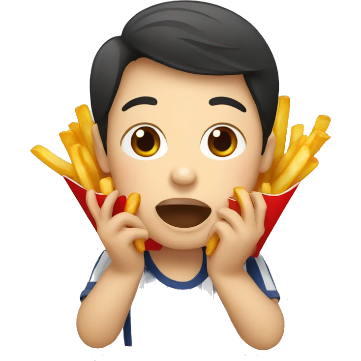 thailand people eat french fries emoji