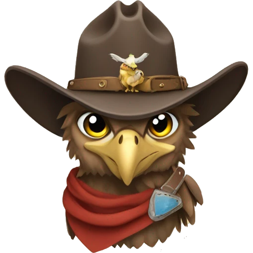 a gryphon holding a cowboy emoji