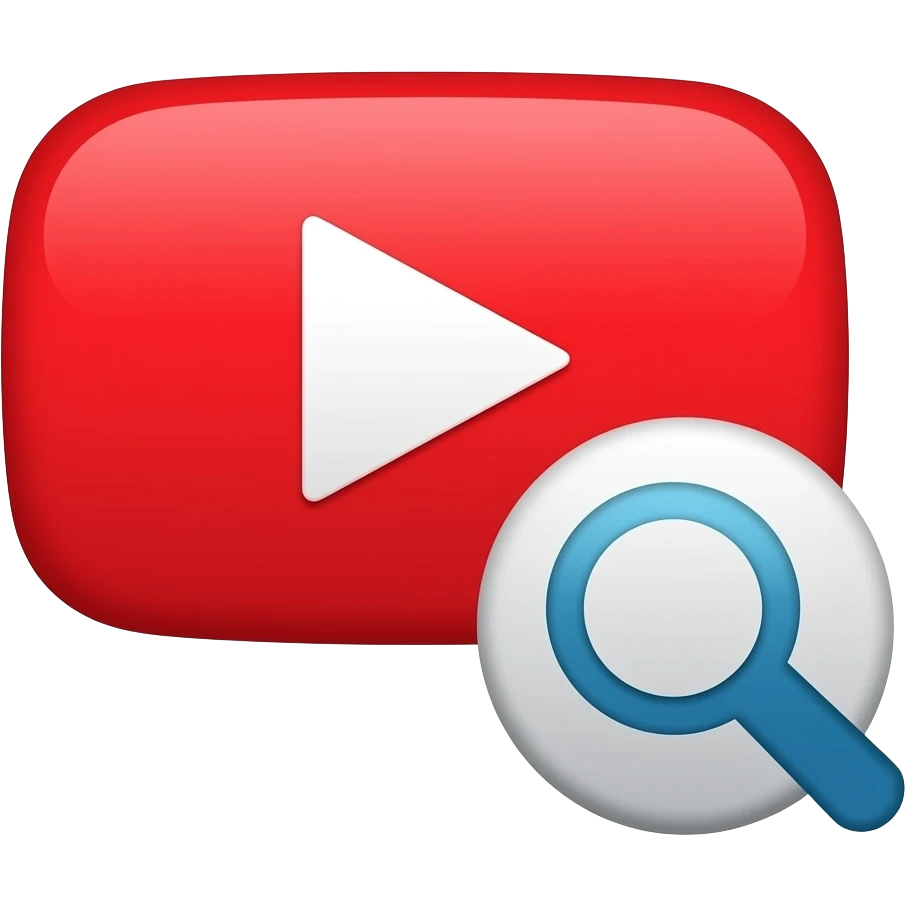 youtube play button with transcript search emoji