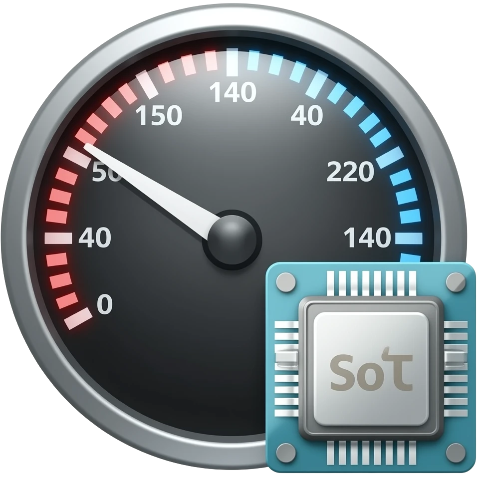 Speedometer with Picture of a SoC next to it emoji