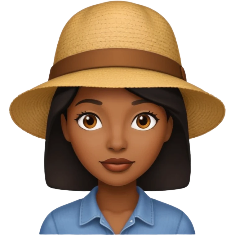 black woman with hat emoji