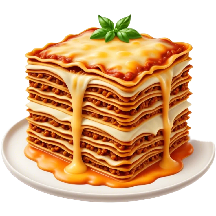 Cinematic Realistic Lasagne alla Bolognese Dish Emoji, depicted with layered pasta, rich meat sauce, and melted cheese rendered with exquisite detail and hearty, warm lighting. emoji