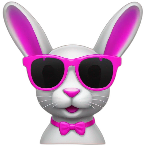 neon bunny sunglasses emoji