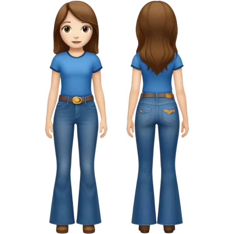 girl wearing bell bottom jeans emoji