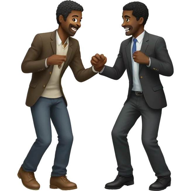 Two black men dapping each other up emoji