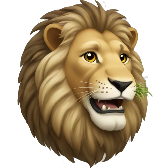 Lion eating herb emoji