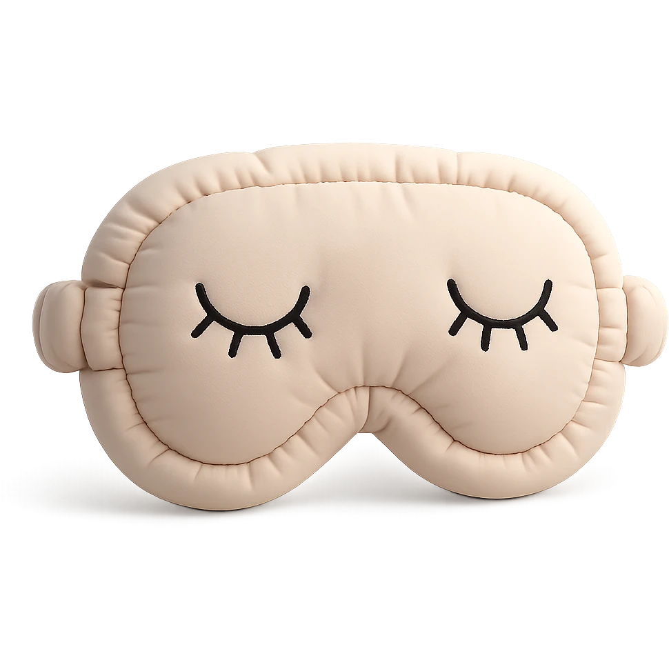 cute sleep eye mask with soft, plushy texture in cushion style emoji