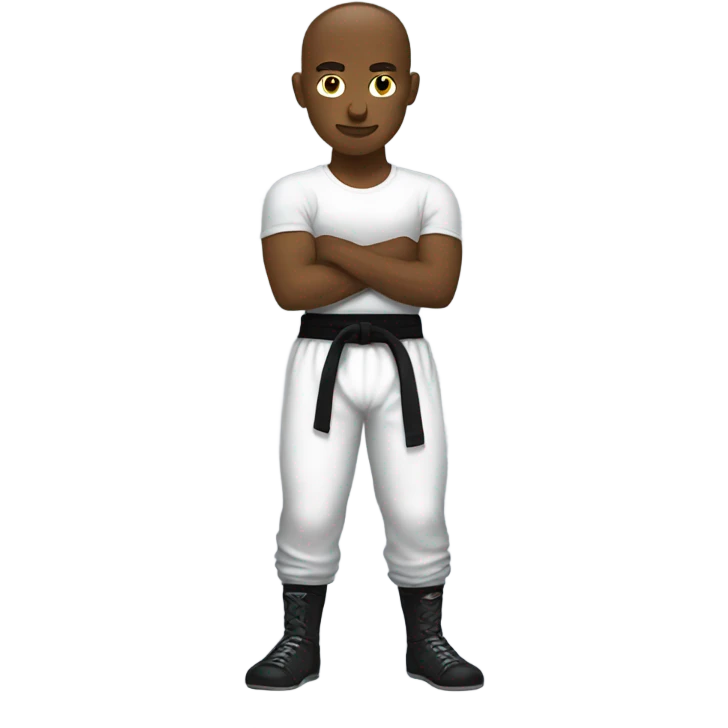 Kickboxer in belt t shirt and pants  emoji