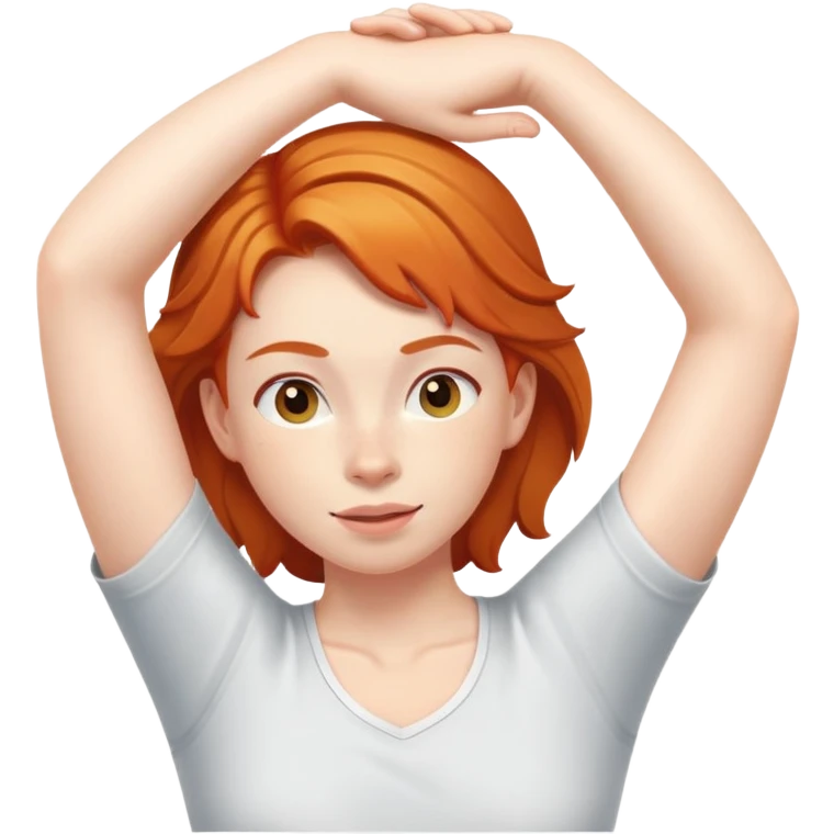 Ginger girl Wake up morning stretch emoji