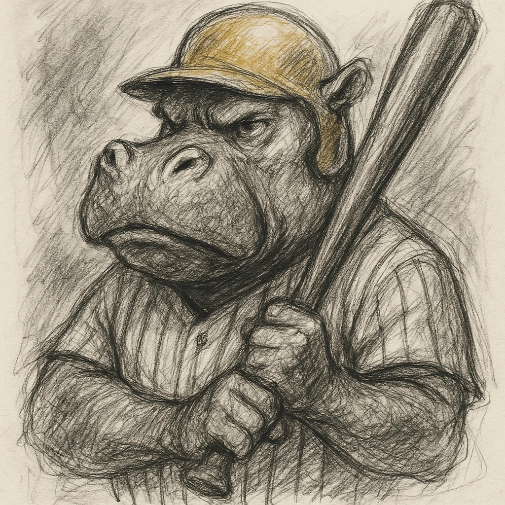 hippo holding a baseball bat, wearing a yellow helmet, pinstripes outfit emoji