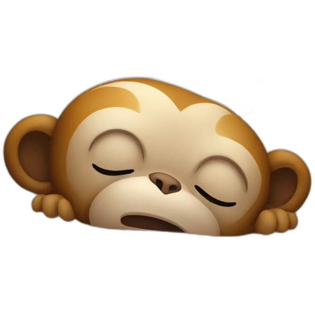 Monkey sleeping in bed emoji