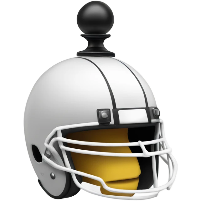 White chess pawn wearing football helmet emoji