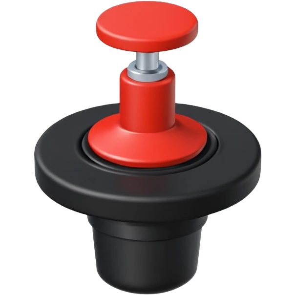 Flat Rubber Drain stopper with a metal ring on the top  emoji