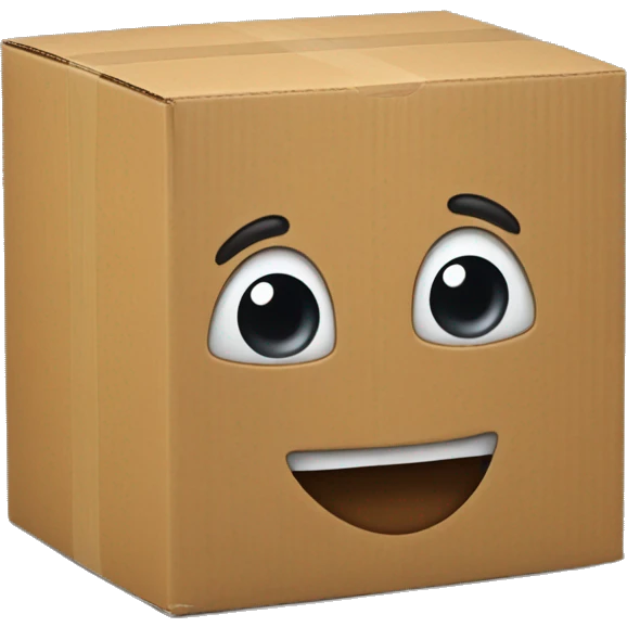 cardboard box shows muscles arms emoji