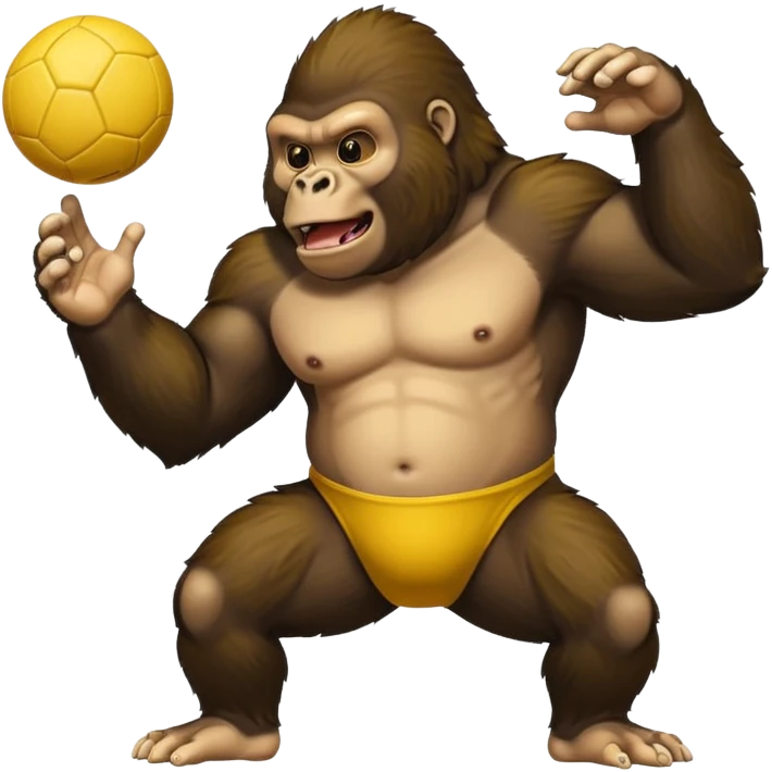 Gorilla with yellow kickball emoji