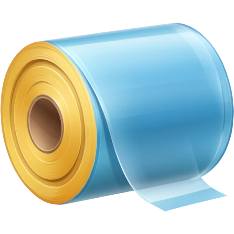 A long roll of transparent film wrapping, without yellow color  emoji
