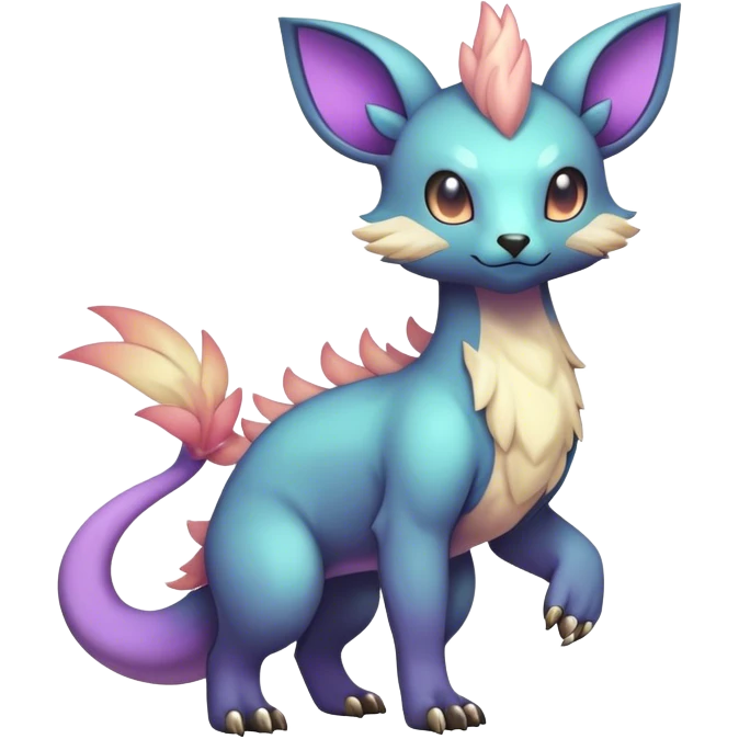 cool colorful dark pastel fantasy animal hybrid Fakemon full body emoji