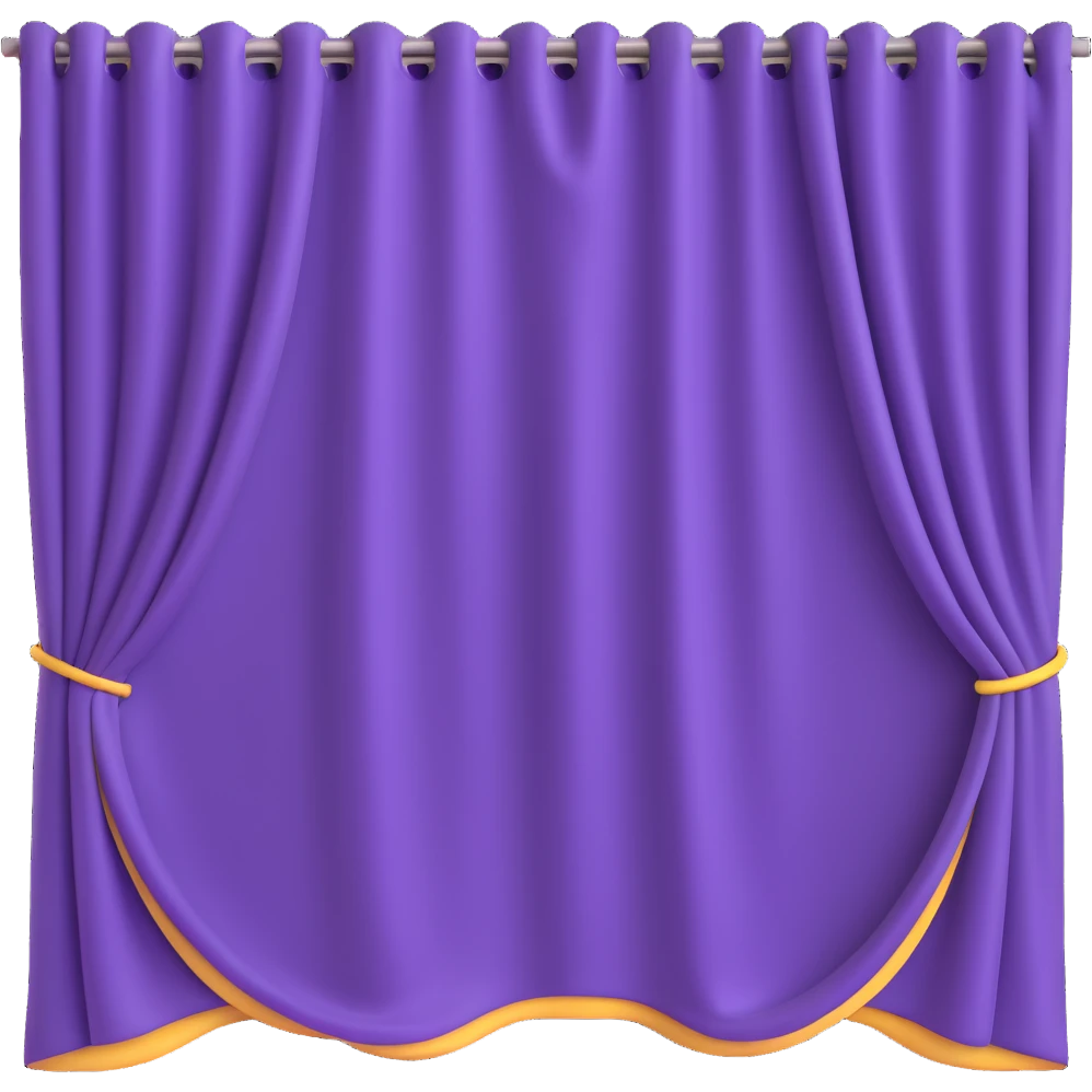 A purple curtain hanging down, made of soft fabric, slightly wrinkled or flowing emoji