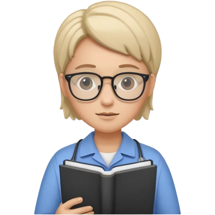 psychiatrist or therapist, mental health professional with notebook emoji