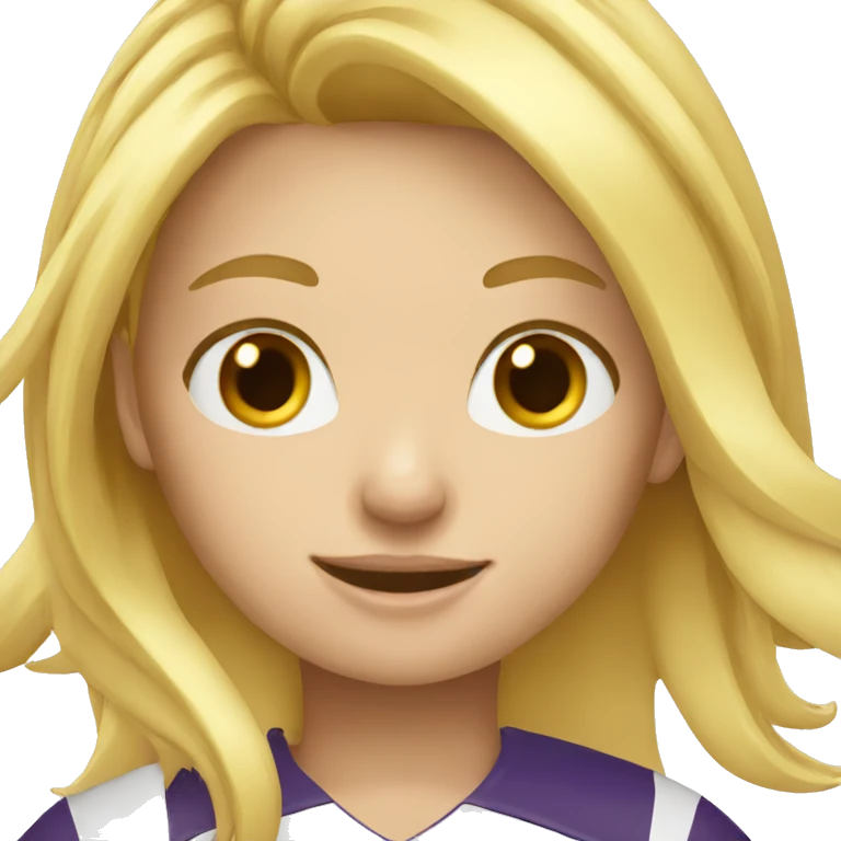 blonde hair girl playing football emoji