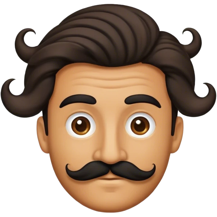 a guy with a black, bushy, twirly mustache. emoji