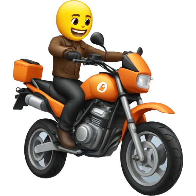 a motorbike doing wheeling emoji