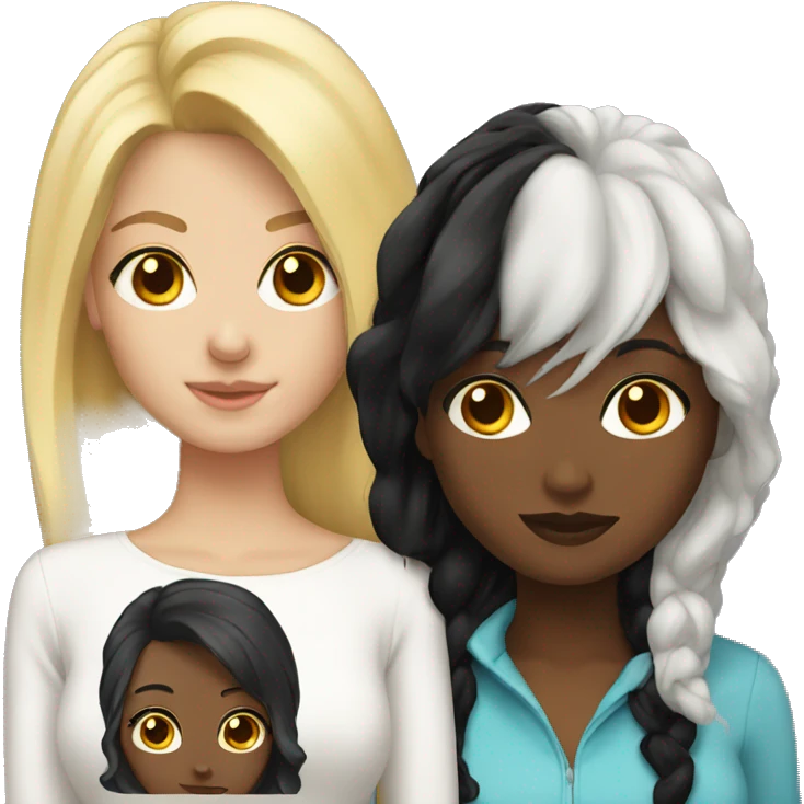 blonde and black hair portrait emoji