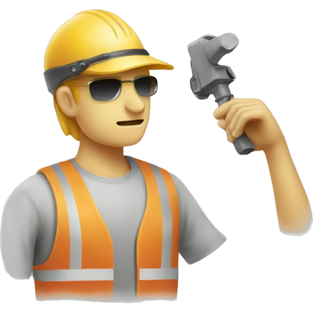 an operator working under summer heat , sweating emoji