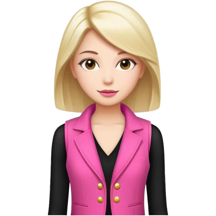 a stylish women’s vest, sleeveless, elegant and decorative design, in a bright pink color with small cute details, feminine and fancy look, no background emoji