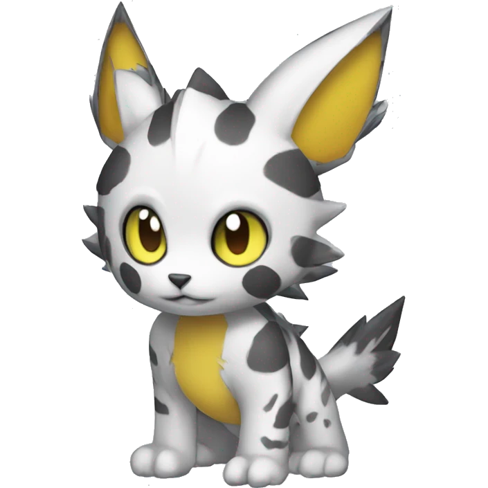 cute cool edgy Digimon-Fakemon-animal with cool markings full body emoji