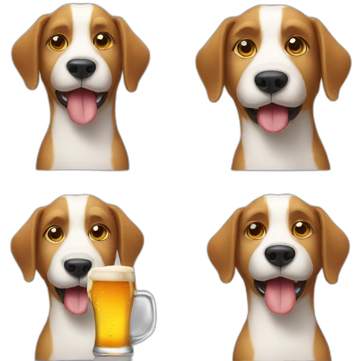 dog drinking beer emoji