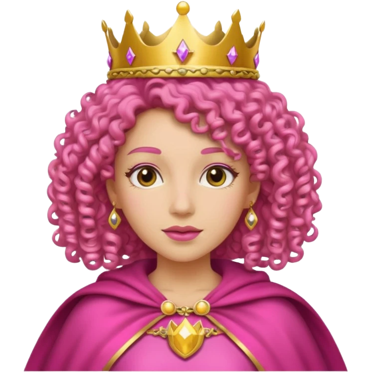 pink cape queen curly  emoji