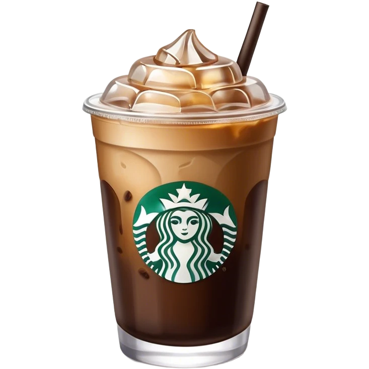 Starbuck ice coffee with ice cubes emoji
