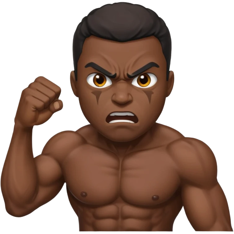 a angry black man whooping the aie emoji