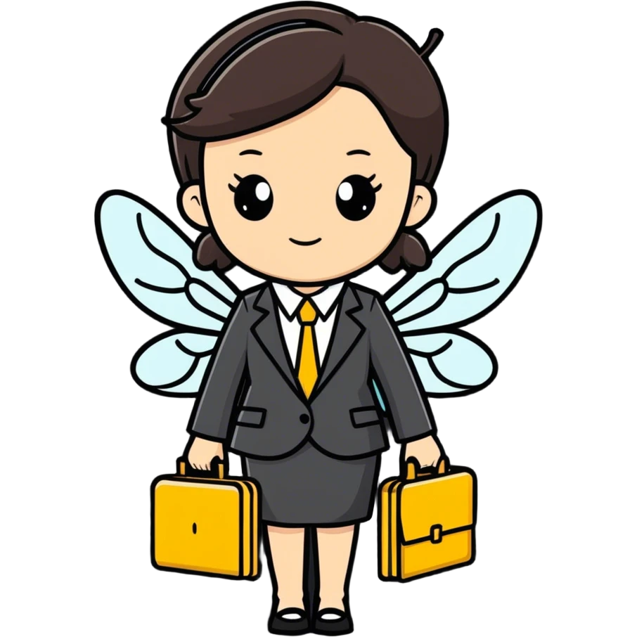 a bee girl in an office suit emoji