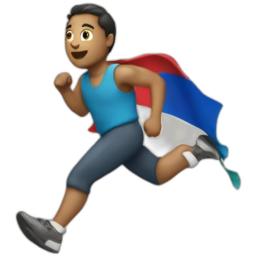  Man run with vgbt flag emoji