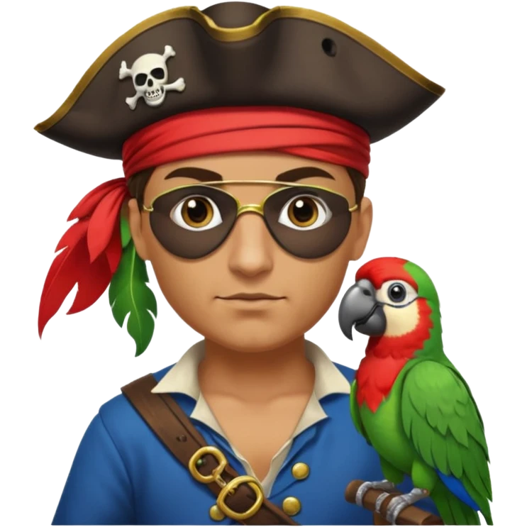 pirate and parrot emoji