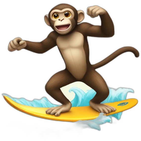 Monkey surfing emoji