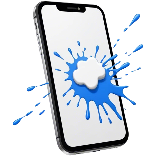 (white paint splatter) on phone  emoji