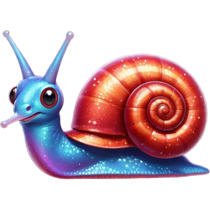red glitter snail emoji